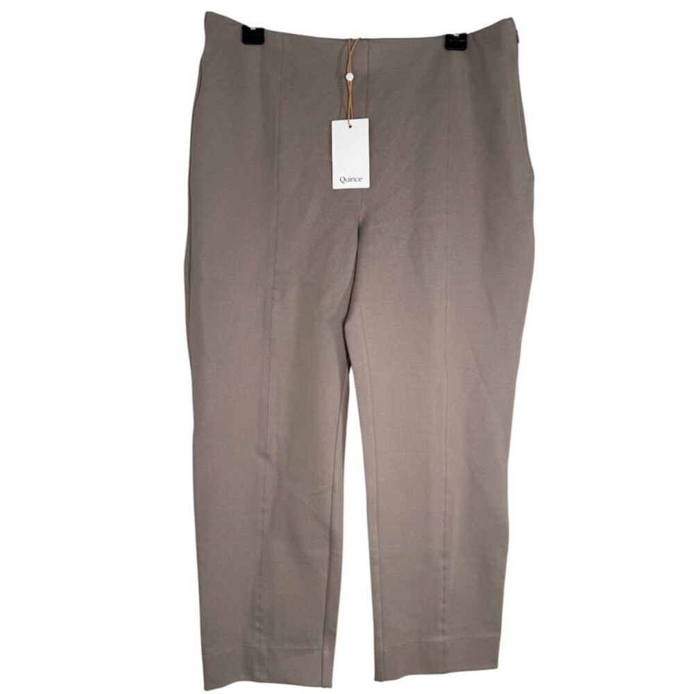 NWT Quince Womens Ultra-Stretch Ponte Pintuck Ankle Pants Sz XL Career Pull On